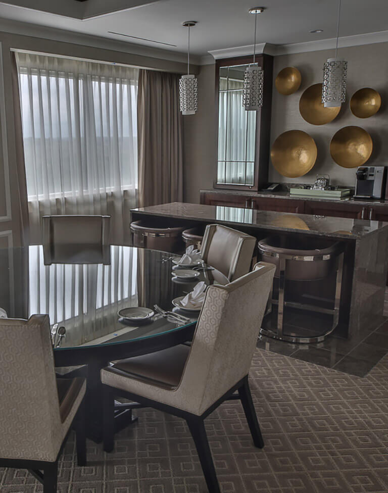 view of the living room in the chairman's suite